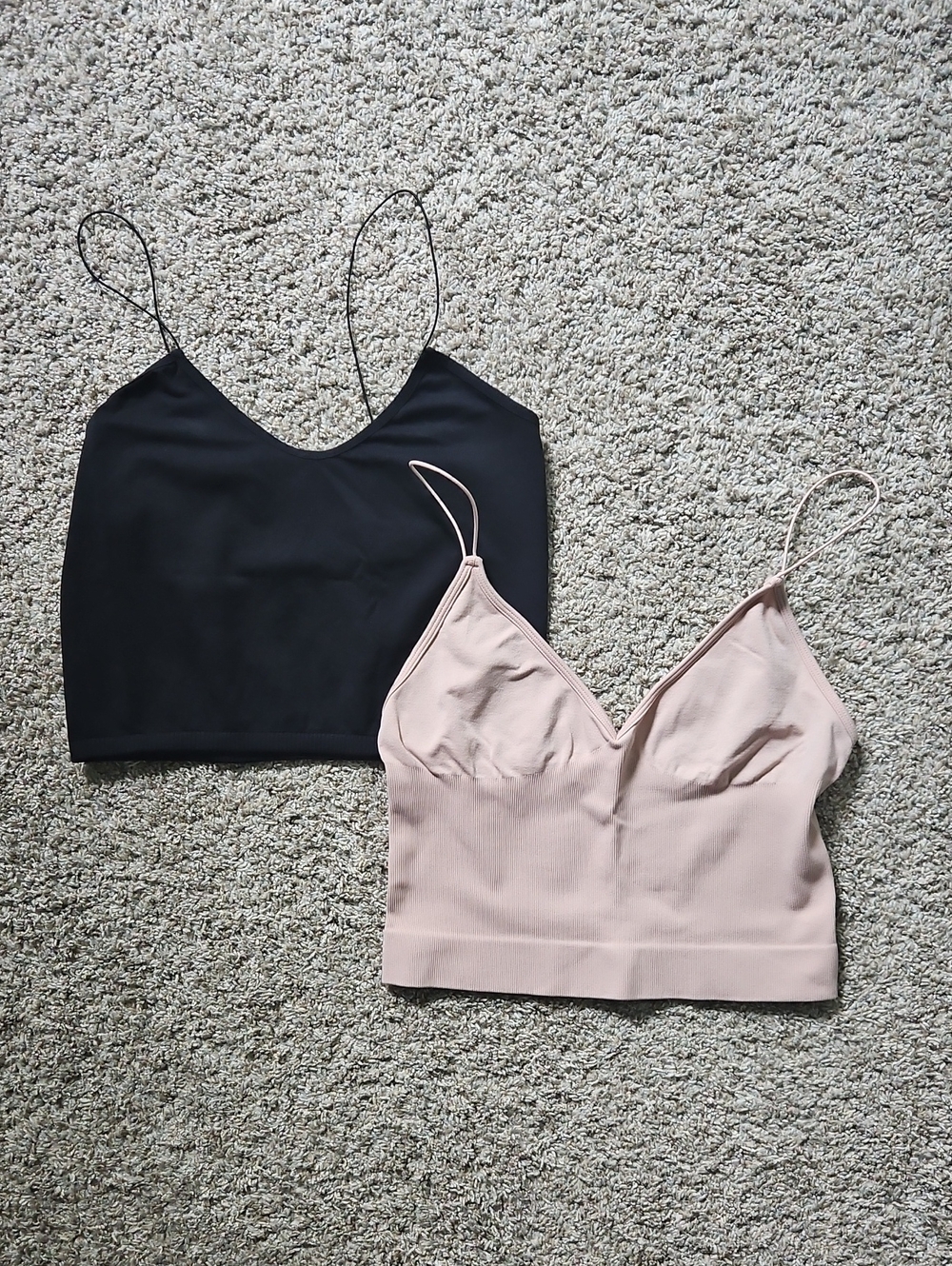 Free People Intimately Free Set Of 2 - Cropped Camisole Black & Blush Pink